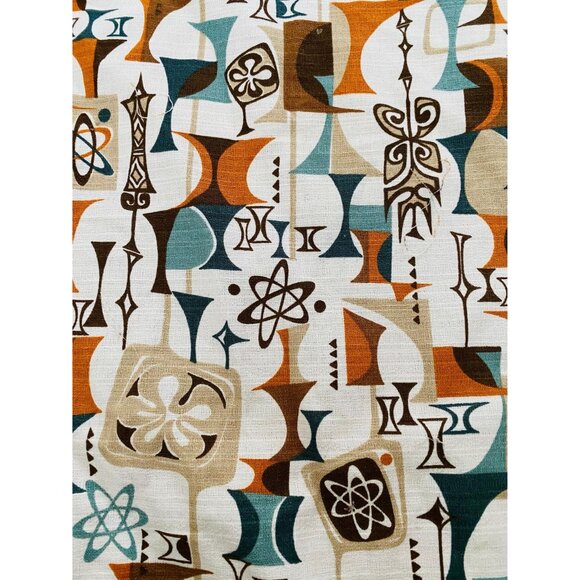 Robert Kaufman Atomic Barkcloth Fabric, MCM Tiki Print 3 Yards - Picture 4 of 10